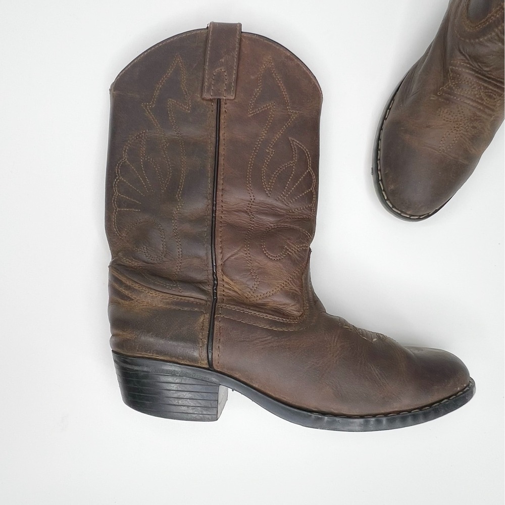 MASTERSON BOOT CO Brown Leather Western Style Boots Size 3.5 Womens‎